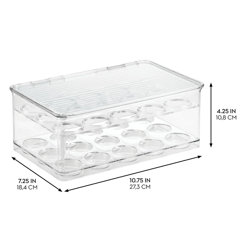 iDesign Plastic 2-Tier Coffee Pod Organizer with Lid, The Linus Collection 7.25" x 10.75" x 4.25" Clear