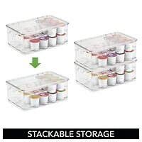 iDesign Plastic 2-Tier Coffee Pod Organizer with Lid, The Linus Collection 7.25" x 10.75" x 4.25" Clear