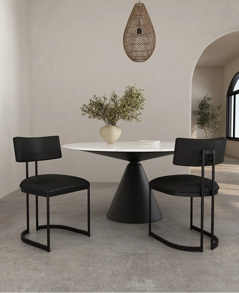 uno 33.1" Faux Leather Upholstered Dining Side Chair