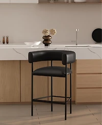 Onda 35.8" Faux Leather Upholstered Counter Stool