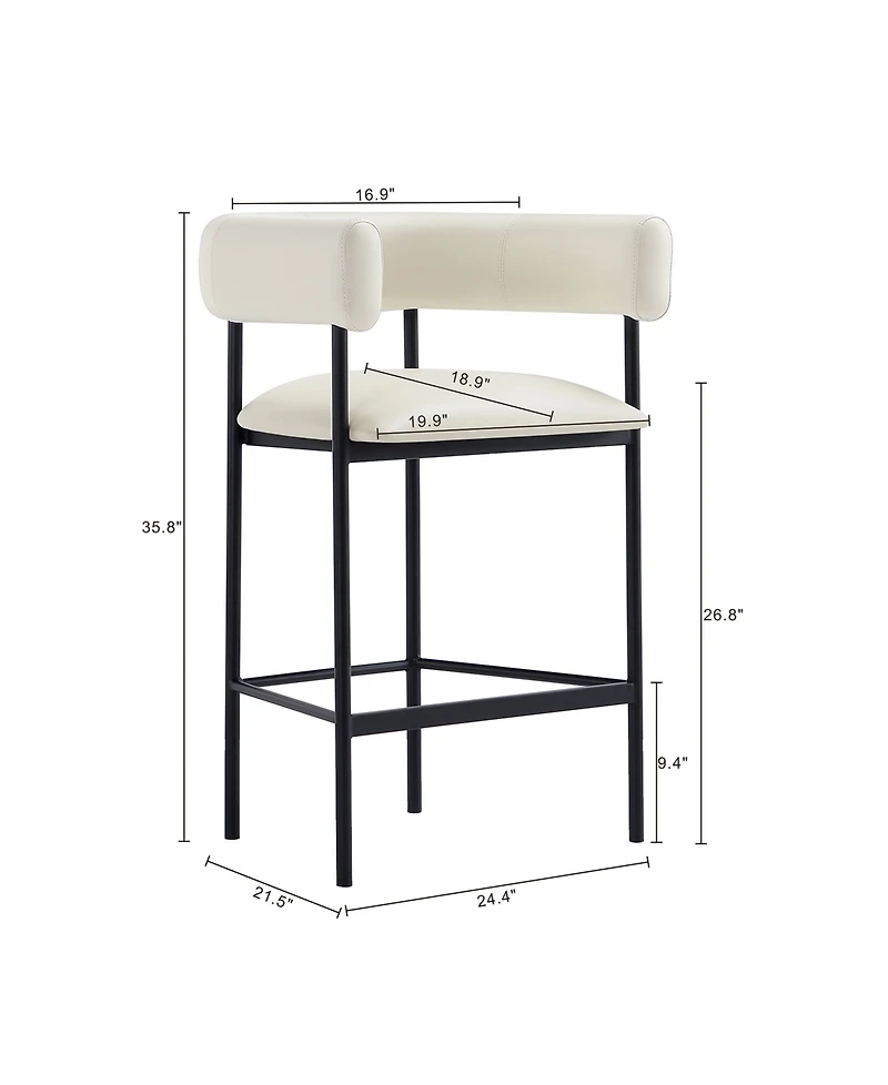 Onda 35.8" Faux Leather Upholstered Counter Stool