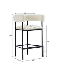 Onda 35.8" Faux Leather Upholstered Counter Stool