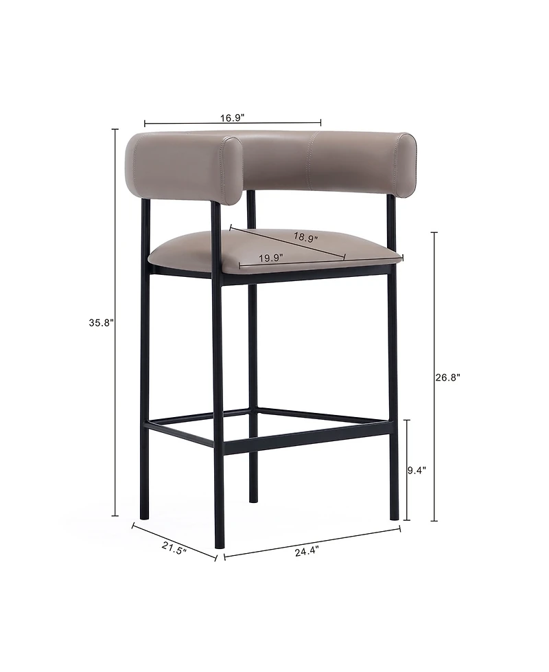 Onda 35.8" Faux Leather Upholstered Counter Stool