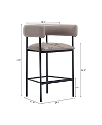 Onda 35.8" Faux Leather Upholstered Counter Stool