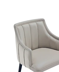 Eda 37.4" Wood Upholstered Dining Armchair