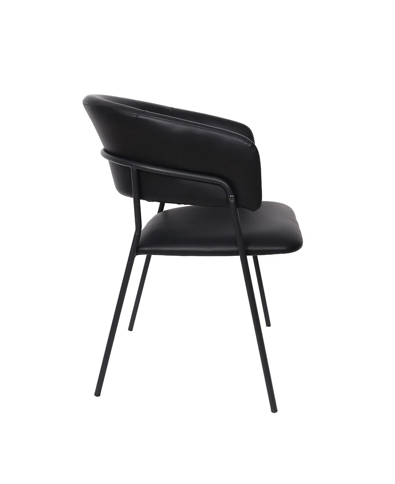 Slate Faux Leather Upholstered Dining Armchairs, Set of 4