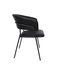 Slate Faux Leather Upholstered Dining Armchairs, Set of 4