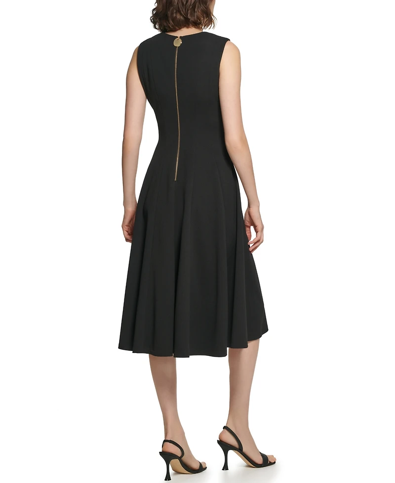 Calvin Klein Women's Sleeveless V-Neck Midi Dress