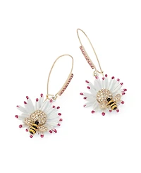 Betsey Johnson Faux Stone Betsey's Bouquet Flower Bee Drop Earrings