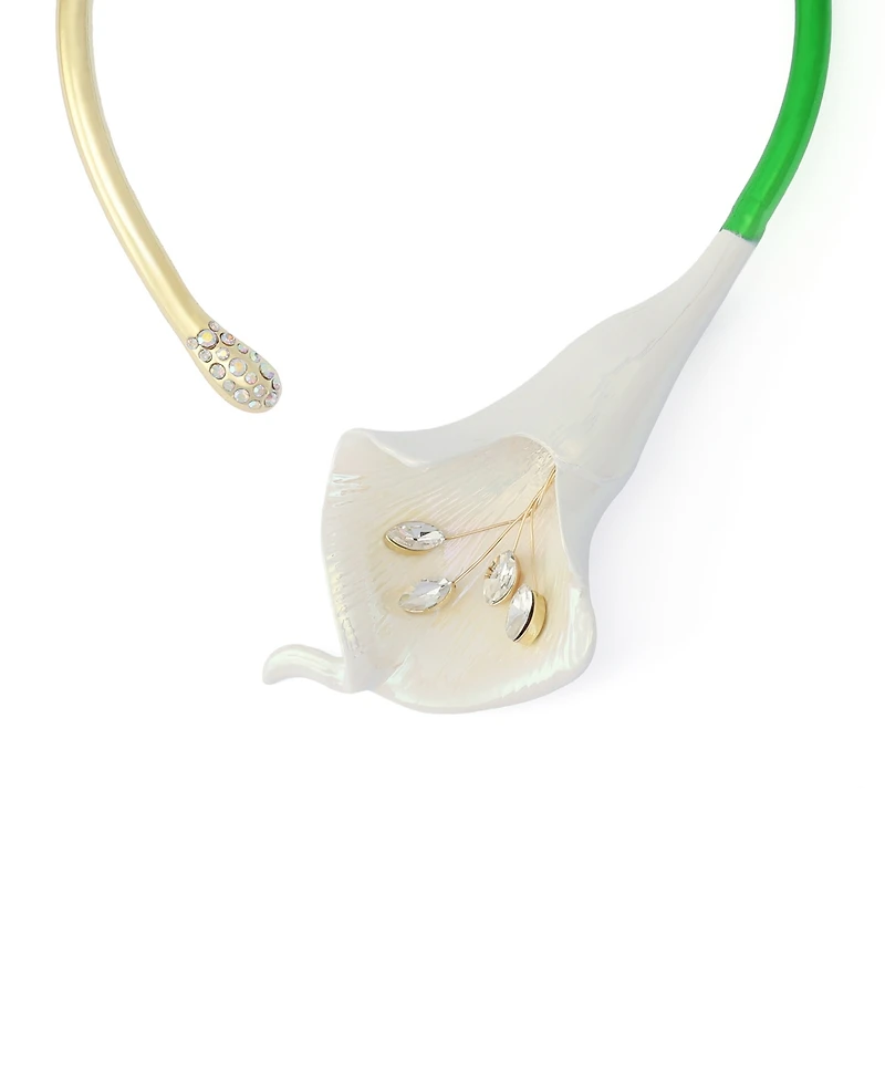 Betsey Johnson Faux Stone Betsey's Bouquet Calla Lily Collar Necklace