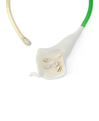 Betsey Johnson Faux Stone Betsey's Bouquet Calla Lily Collar Necklace