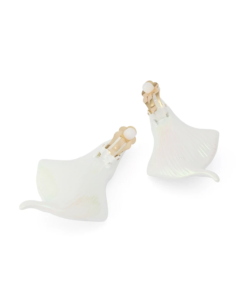 Betsey Johnson Faux Stone Betsey's Bouquet Calla Lily Clip-On Earrings