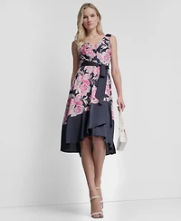 Dkny Petite Color-Block Faux Wrap Dress