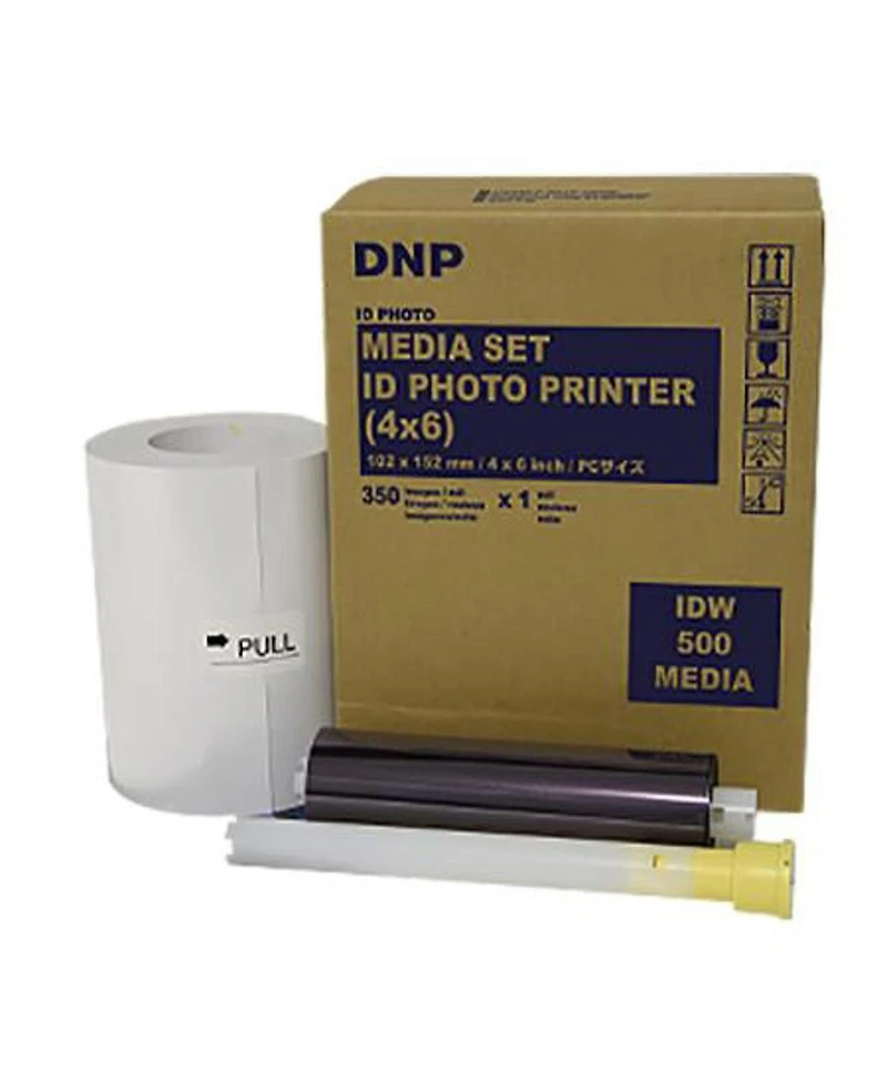 Dnp 4x6" Paper and Ink Roll Media Set for IdW500 ID Photo Printer, 350 Prints (2-Pack)