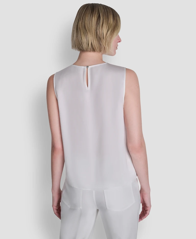 Dkny Women's Woven Sleeveless Crew Neck Top