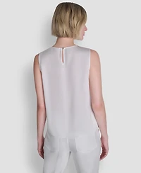 Dkny Women's Woven Sleeveless Crew Neck Top