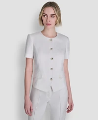 Dkny Women's Crewneck Short-Sleeve Top