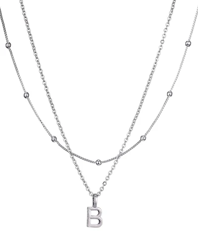 Adornia Silver Layered Initial Necklace