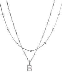 Adornia Silver Layered Initial Necklace