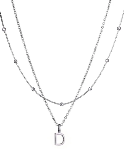 Adornia Silver Layered Initial Necklace