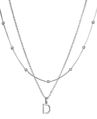 Adornia Silver Layered Initial Necklace