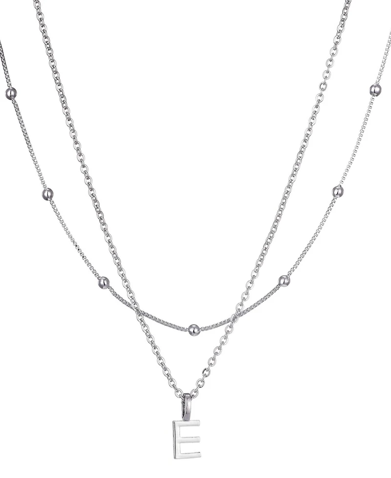 Adornia Silver Layered Initial Necklace