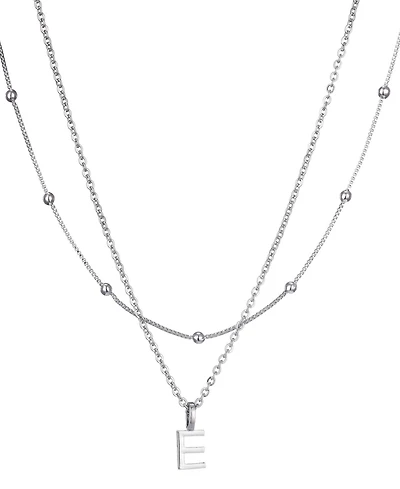 Adornia Silver Layered Initial Necklace
