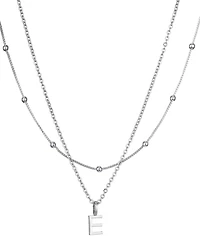 Adornia Silver Layered Initial Necklace