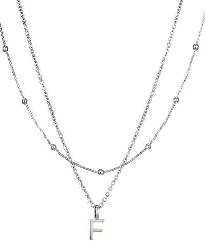 Adornia Silver Layered Initial Necklace