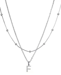 Adornia Silver Layered Initial Necklace