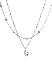 Adornia Silver Layered Initial Necklace