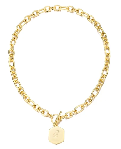 Adornia Gold Monogram Initial Chunky Toggle Necklace