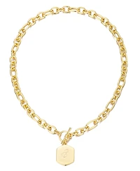 Adornia Gold Monogram Initial Chunky Toggle Necklace