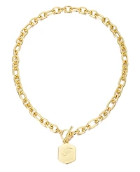 Adornia Gold Monogram Initial Chunky Toggle Necklace