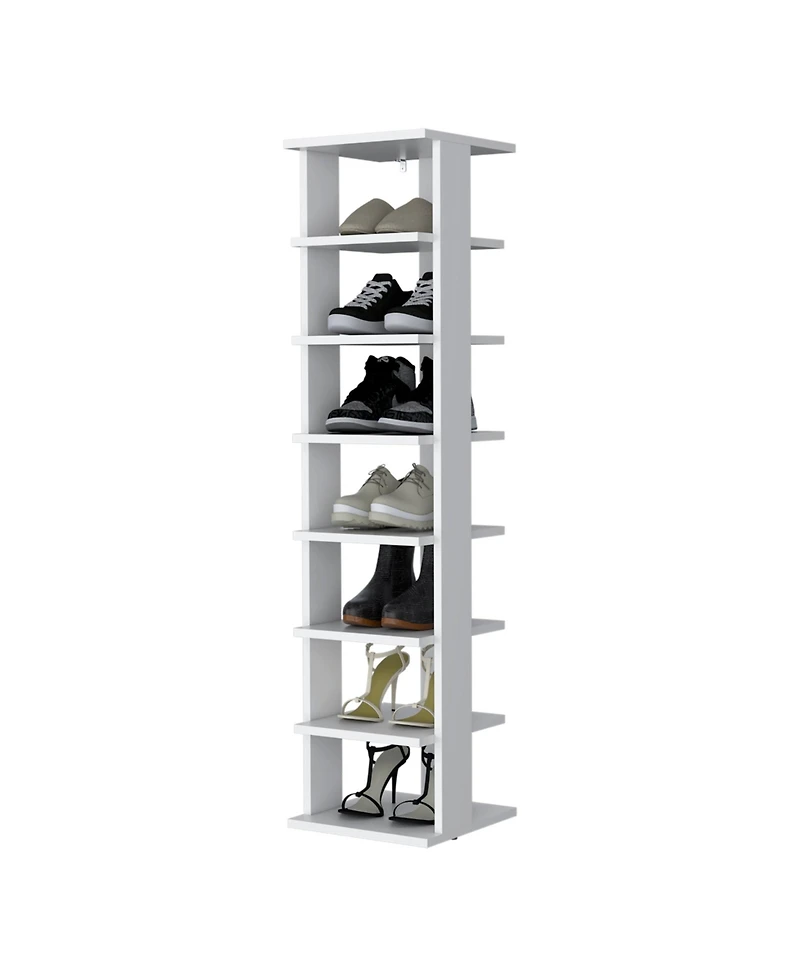 Fm Furniture Ivonny 7-Tier Tall Vertical Shoe Rack, Freestanding Organizer with Open Shelves