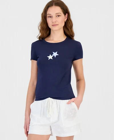 Hippie Rose Juniors' Patchwork Short-Sleeve T-Shirt