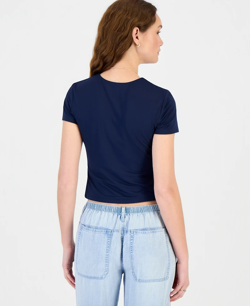 Hippie Rose Juniors' Cropped Crewneck T-Shirt