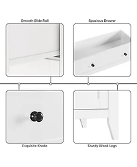 gaomon White 5 Drawer Dresser for Bedroom, Tall Dresser with Deep Drawers & Metal Knobs, Modern Wooden Chests of Drawers for Entryway