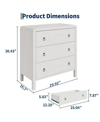 gaomon Dresser for Bedroom, Chest of Dressers, 30" Tall Dresser for Closet with 3 Drawers, Nightstand Large Clothes Storage Cabinet for Bedroom