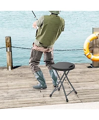 Mecale Folding Stool with Built-In Handle for Adults, Portable Seat