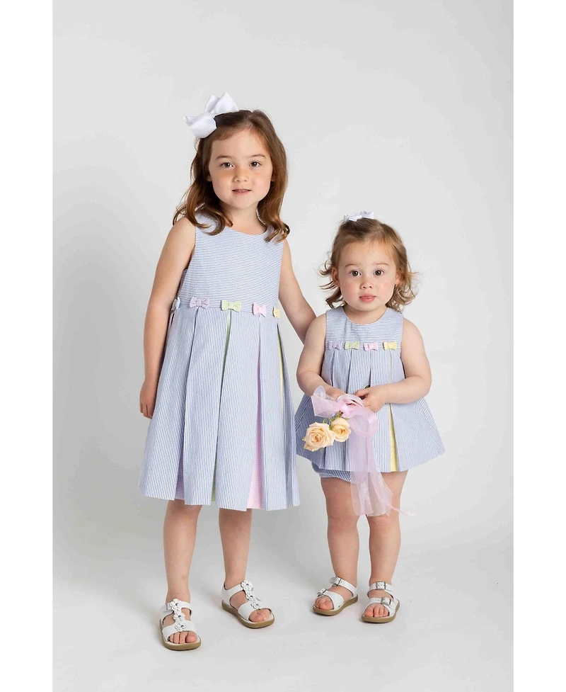 Florence Eiseman Big Girls Multicolor Seersucker Pleated Dress