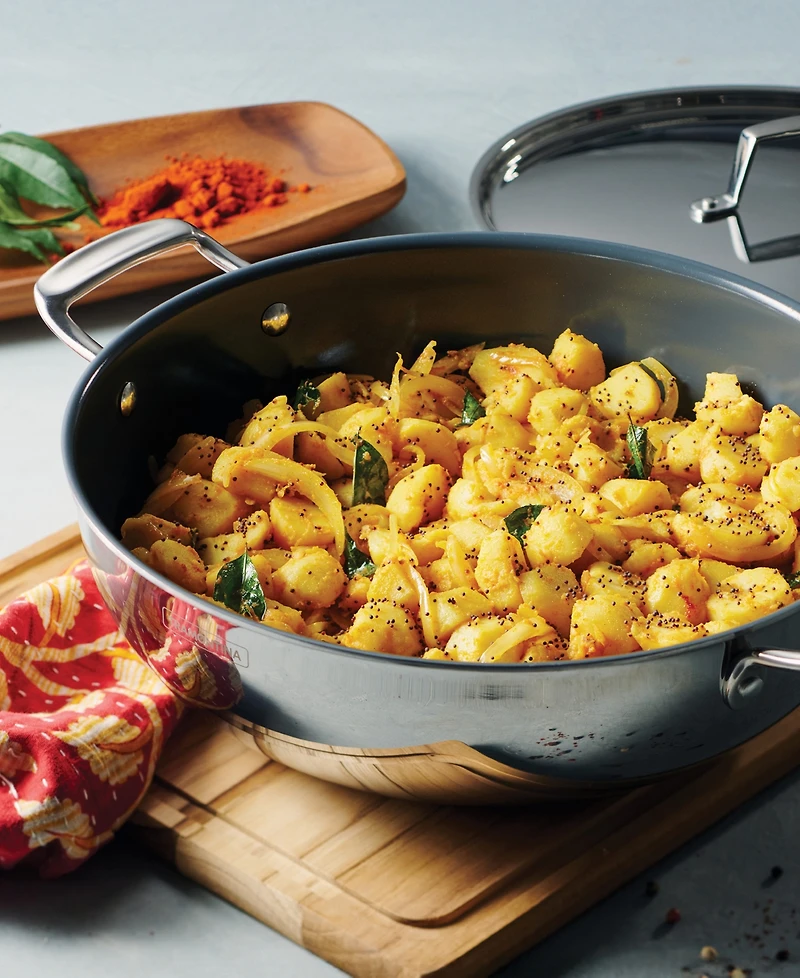 Tramontina Utsava Tri-Ply Clad Stainless Steel 3.75-Quart Covered Kadai