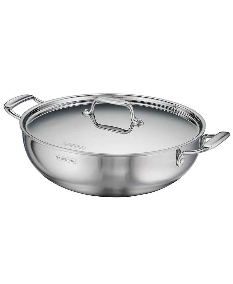Tramontina Utsava Tri-Ply Clad Stainless Steel 6-Quart Covered Kadai
