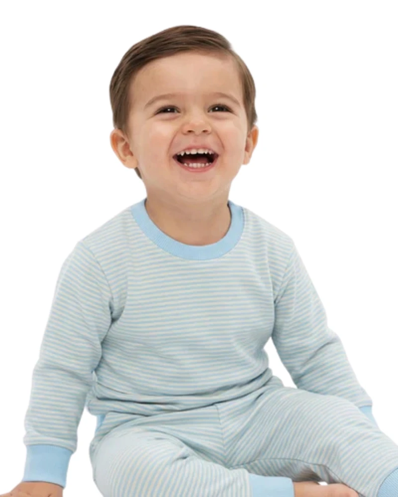 Motette Toddler Boys Seaside Stripe Lounger Bamboo Sweatsuit