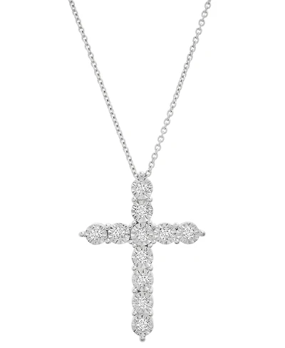 Macy's Diamond Pendant Necklace (1/4 ct. t.w.) in Sterling Silver