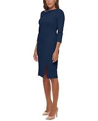 Calvin Klein Women's Foldover-Neck Front-Slit Sheath Dress