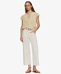 Sanctuary Petite Free Spirited Collared Ruffle Top