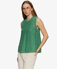 Sanctuary Petite Crewneck Sleeveless Sweater