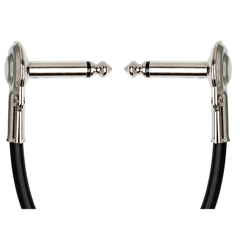 Hosa Technology 1/4" Phone Right Angle Male to 1/4" Phone Right Angle Male Guitar Patch Cable, 6", 6 Pack