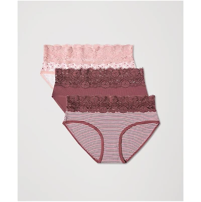 Pact Women's Lace Waist Brief 3-Pack